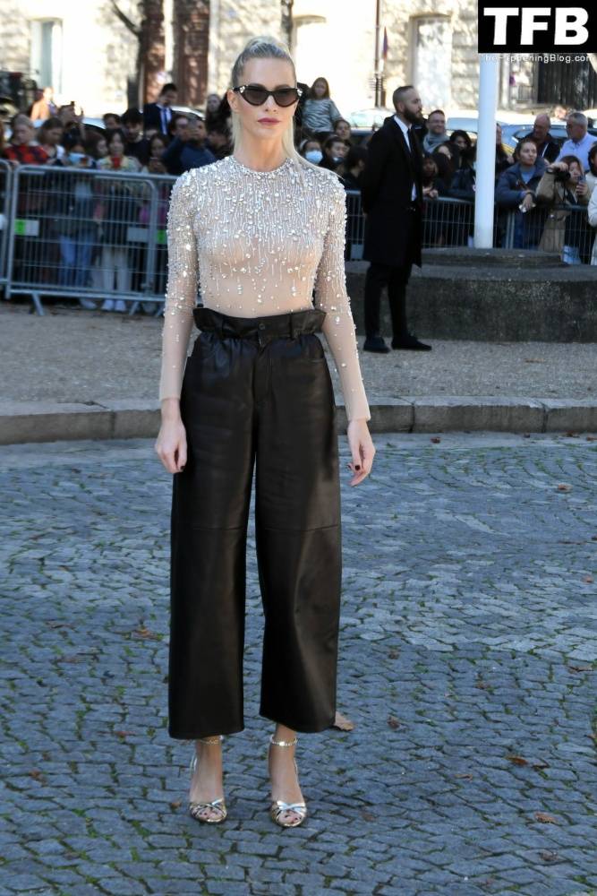 Poppy Delevingne Poses in a See-Through Top at Miu Miu Womenswear Show - #11