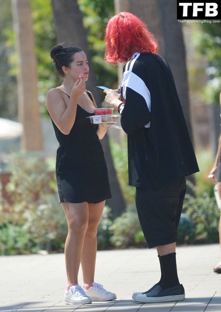 Addison Rae Indulges in Some Refreshing Watermelon While Out in a Tight Skirt with Her Boyfriend - #22