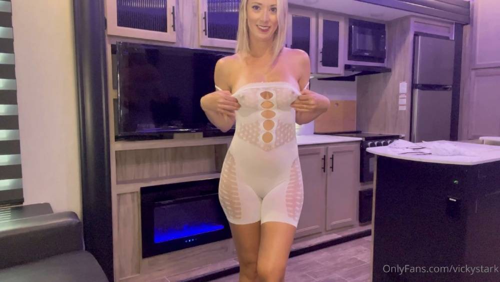 Vicky Stark All White Lingerie Try On Onlyfans Video Leaked - #8