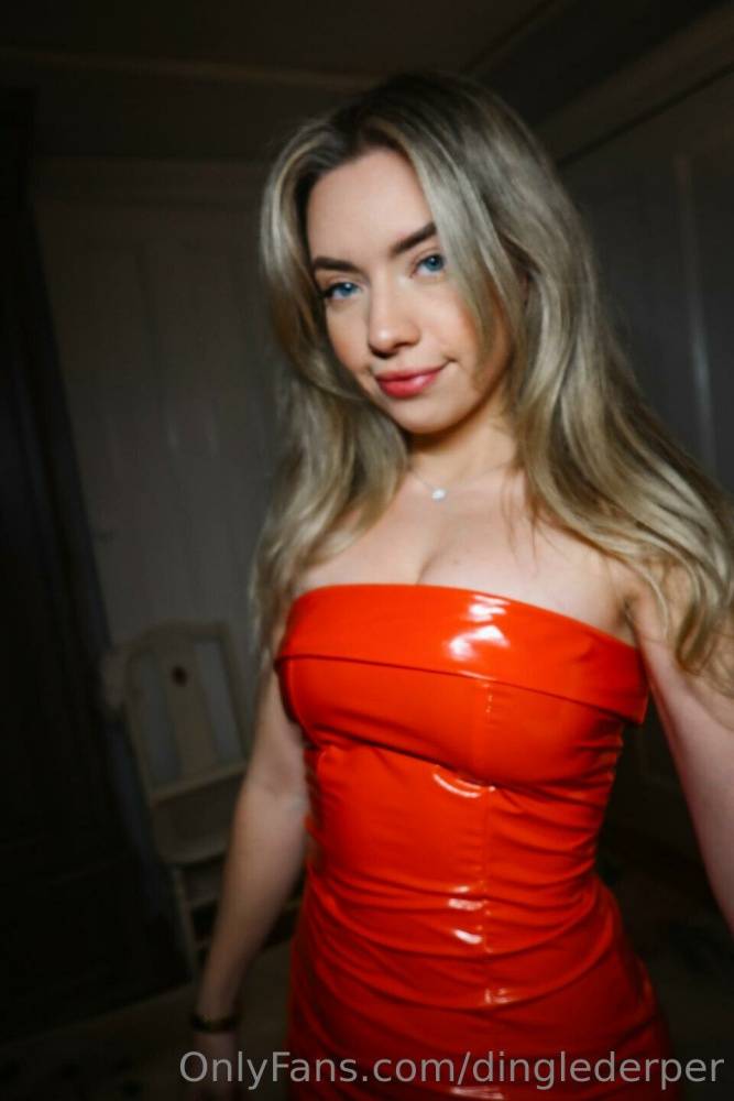 Dinglederper Sexy Red Leather Dress Onlyfans Set Leaked - #4