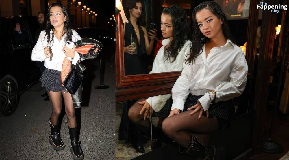 Isabela Merced Looks Stunning in a Mini Skirt and Stockings in Paris (13 Photos) - #12