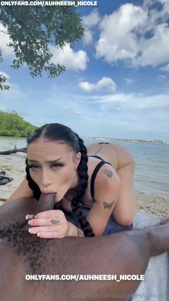 Auhneesh Nicole Outdoor Beach Blowjob OnlyFans Video Leaked - #13