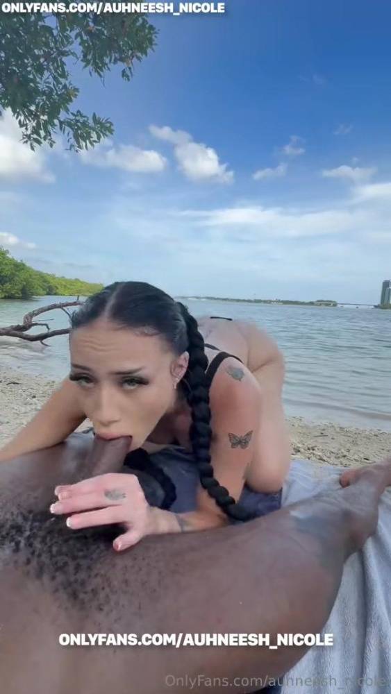 Auhneesh Nicole Outdoor Beach Blowjob OnlyFans Video Leaked - #15