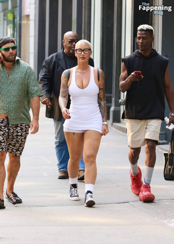 Amber Rose Turns Heads in a Revealing White Mini Dress During SoHo Outing (39 Photos) - #11