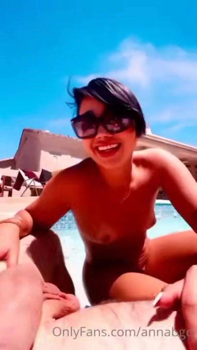 Annabgo Nude POV Poolside Blowjob OnlyFans Video Leaked - #2