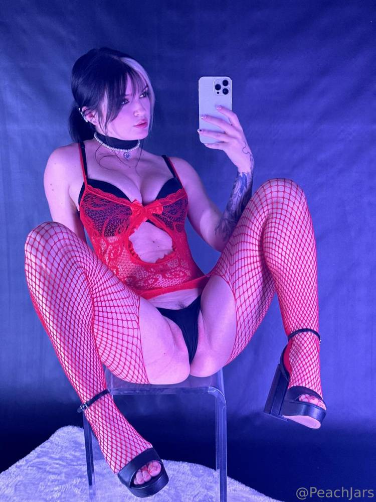 PeachJars Sexy Fishnet Bodysuit Tease Onlyfans Set Leaked - #main