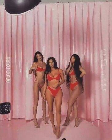 Kylie Jenner Thong Lingerie Skims BTS photo Leaked - Usa on modelfansclub.com